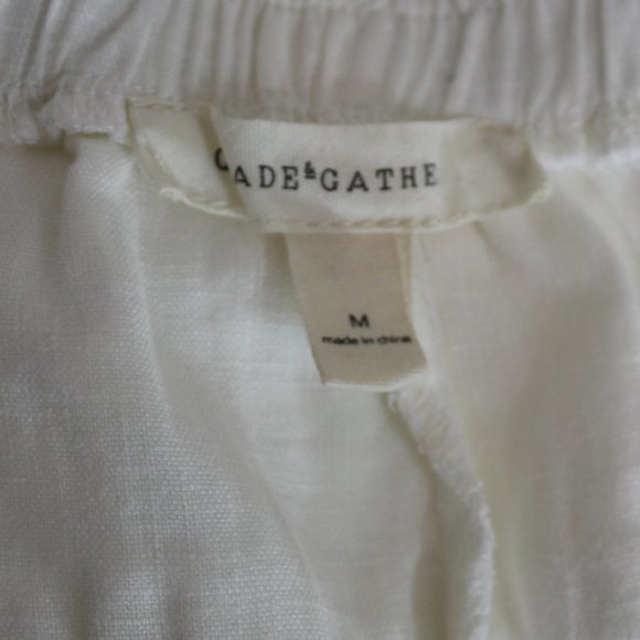 Grade&Gather 100% Linen white woman straight leg pant 4 pockets size Medium - Picture 7 of 9